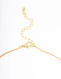 Gold Plated Aquarius Necklace with Cubic Zirconia Pendant