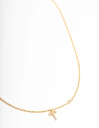 Gold Plated Aries Necklace with Cubic Zirconia Pendant