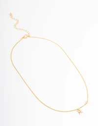 Gold Plated Pisces Necklace with Cubic Zirconia Pendant