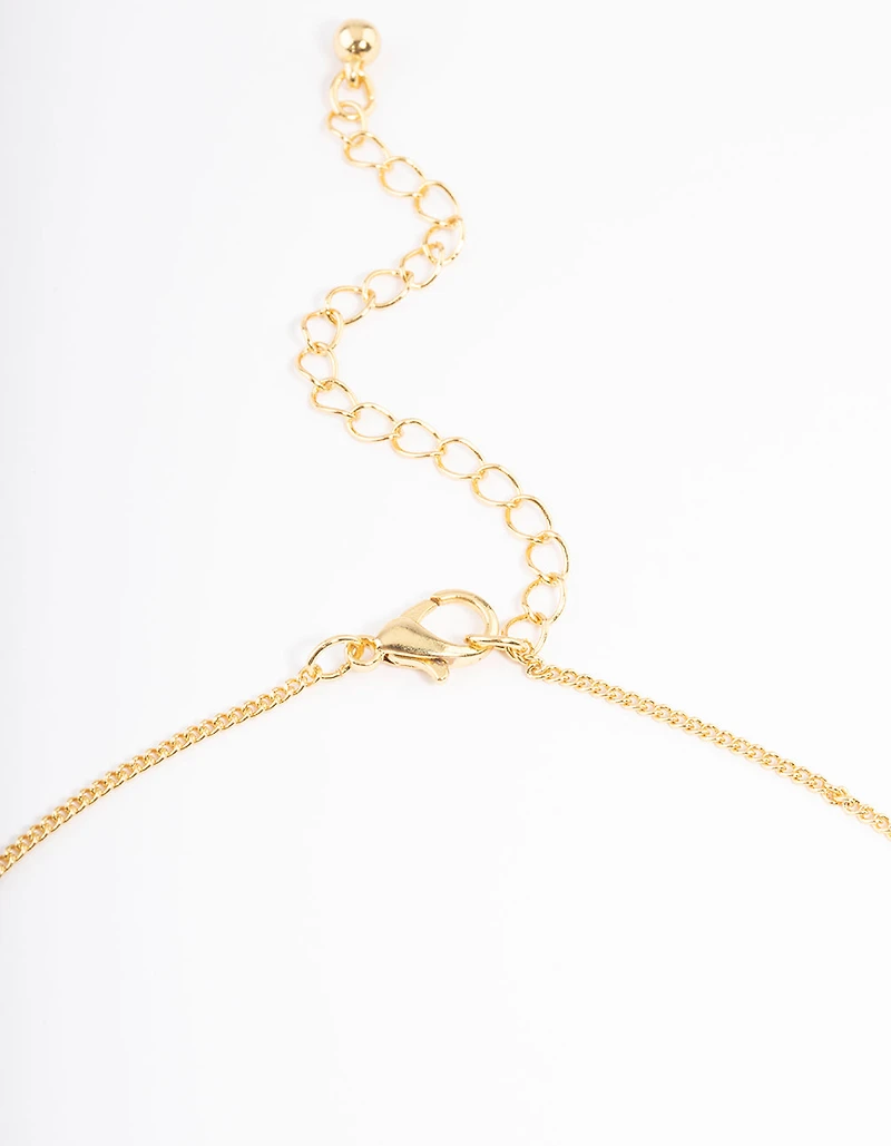 Gold Plated Pisces Necklace with Cubic Zirconia Pendant