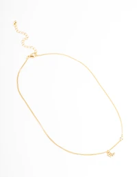 Gold Plated Scorpio Necklace With Cubic Zirconia Pendant
