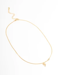 Gold Plated Virgo Necklace with Cubic Zirconia Pendant