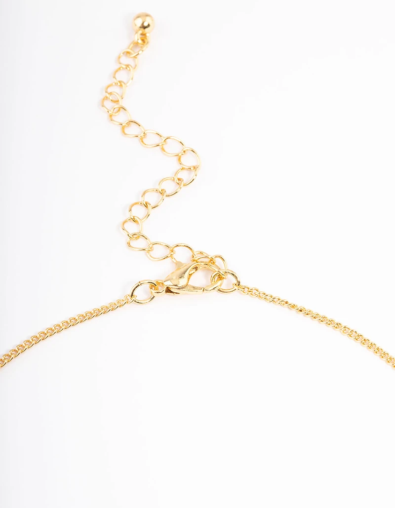 Gold Plated Virgo Necklace with Cubic Zirconia Pendant