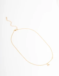 Gold Plated Libra Necklace with Diamante Pendant