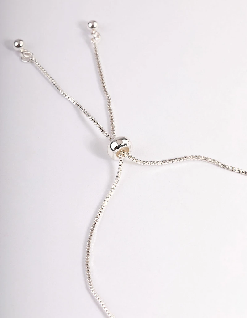 Silver Cupchain Stone Toggle Tennis Bracelet