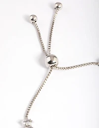 Silver Cubic Zirconia Stone Toggle Tennis Bracelet