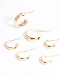 Gold Small Huggie & Hoop Pack