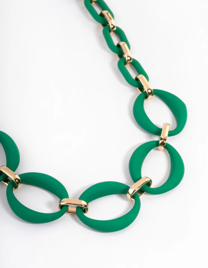 Gold Mixed Oval Link Necklace