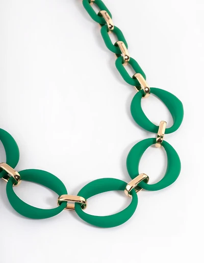Gold Mixed Oval Link Necklace