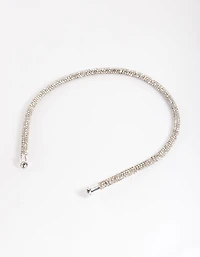 Silver Rounded Diamante Headband