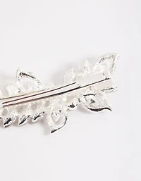 Silver Diamante & Pearl Barette Clip