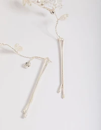 Silver Diamante & Pearl Hair Drape