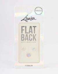 Titanium Cubic Zirconia Flower Threadless Flat Back Pack