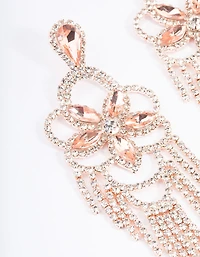 Rose Gold Mini Statement Glam Drop Earrings