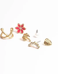 Gold Mixed Stone Black Jewellery Set