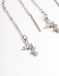 Silver Surgical Steel Butterfly Chain Drop Earrings