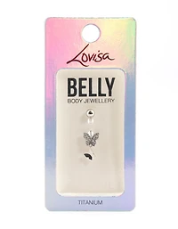 Titanium Double Butterfly Belly Ring