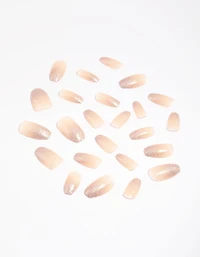 Silver Glitter Tips Press On Nails