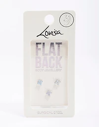 Surgical Steel Flower Flat Back Pack