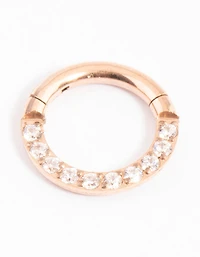 Titane Rose Gold Cubic Zirconia Mixed Clicker Ring 6mm