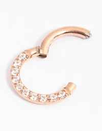 Titane Rose Gold Cubic Zirconia Mixed Clicker Ring 6mm