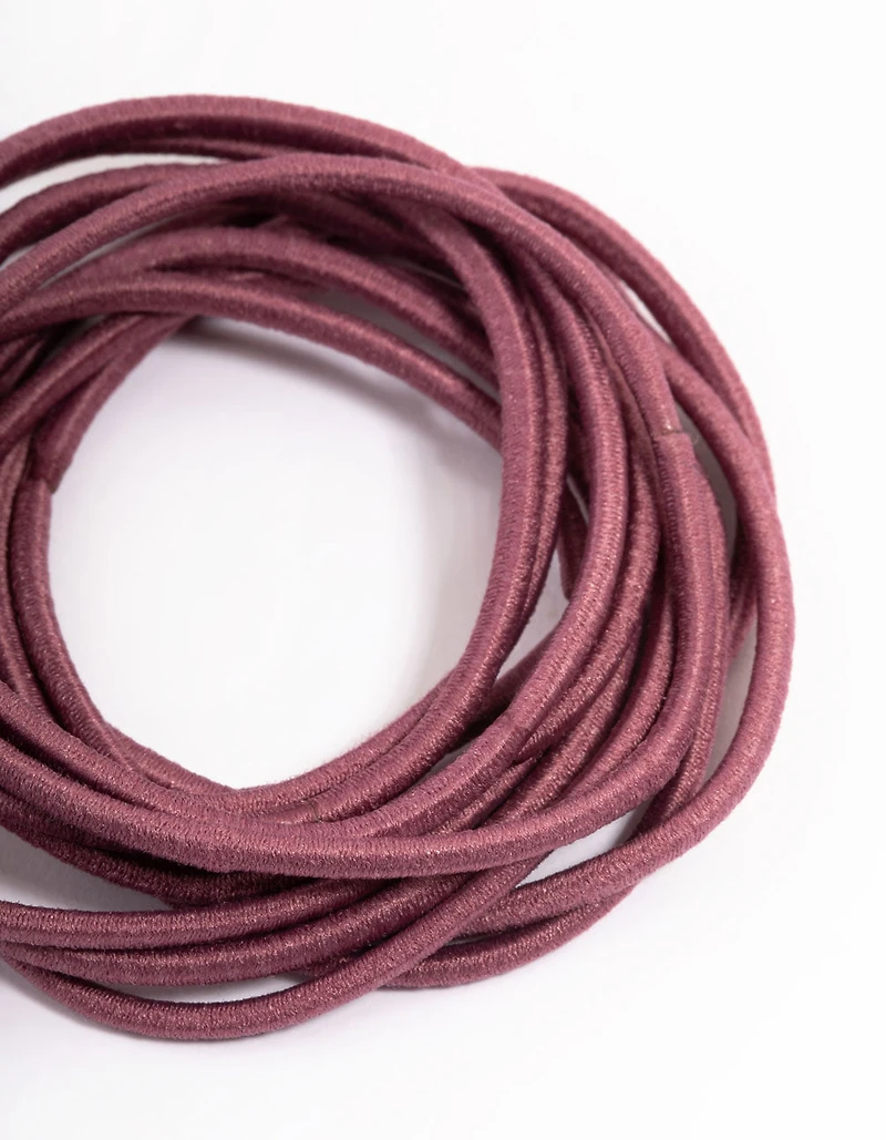 Élastiques à cheveux fins en tissu bordeaux de base
