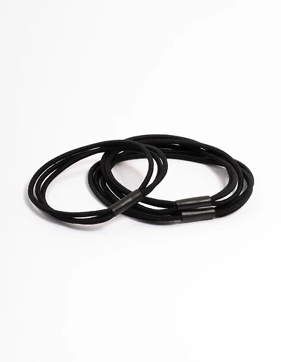 Black Fabric Multi Hair Ties Pack