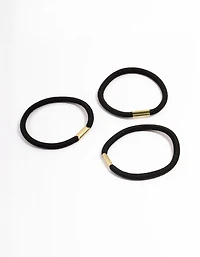 Black Fabric Multi Clamp Hair Tie Pack