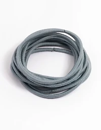 Élastique à cheveux fin de base en tissu bleu, pack de 12