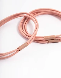 Blush Fabric Hair Tie Pack
