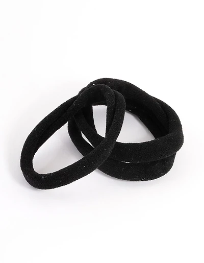 Paquet d’élastiques à cheveux en tissu noir
