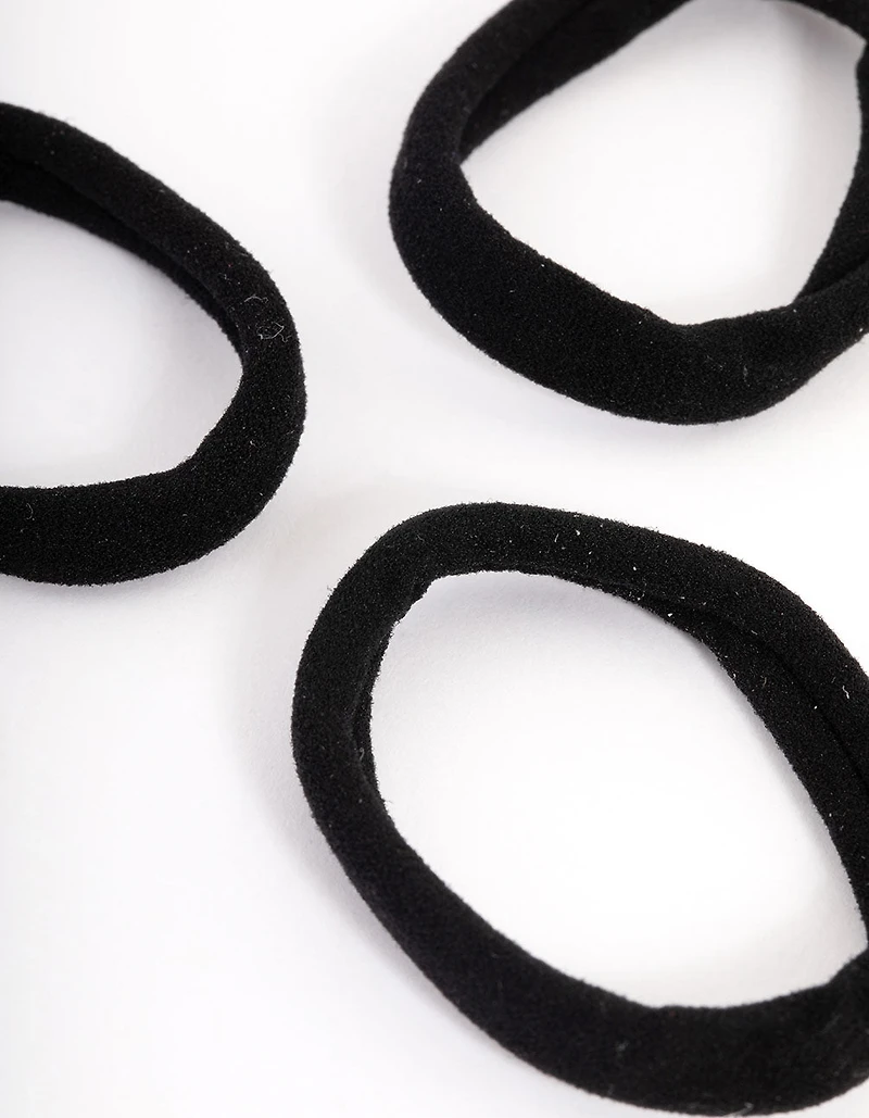 Paquet d’élastiques à cheveux en tissu noir
