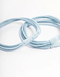Paquet d’élastiques à cheveux en tissu bleu