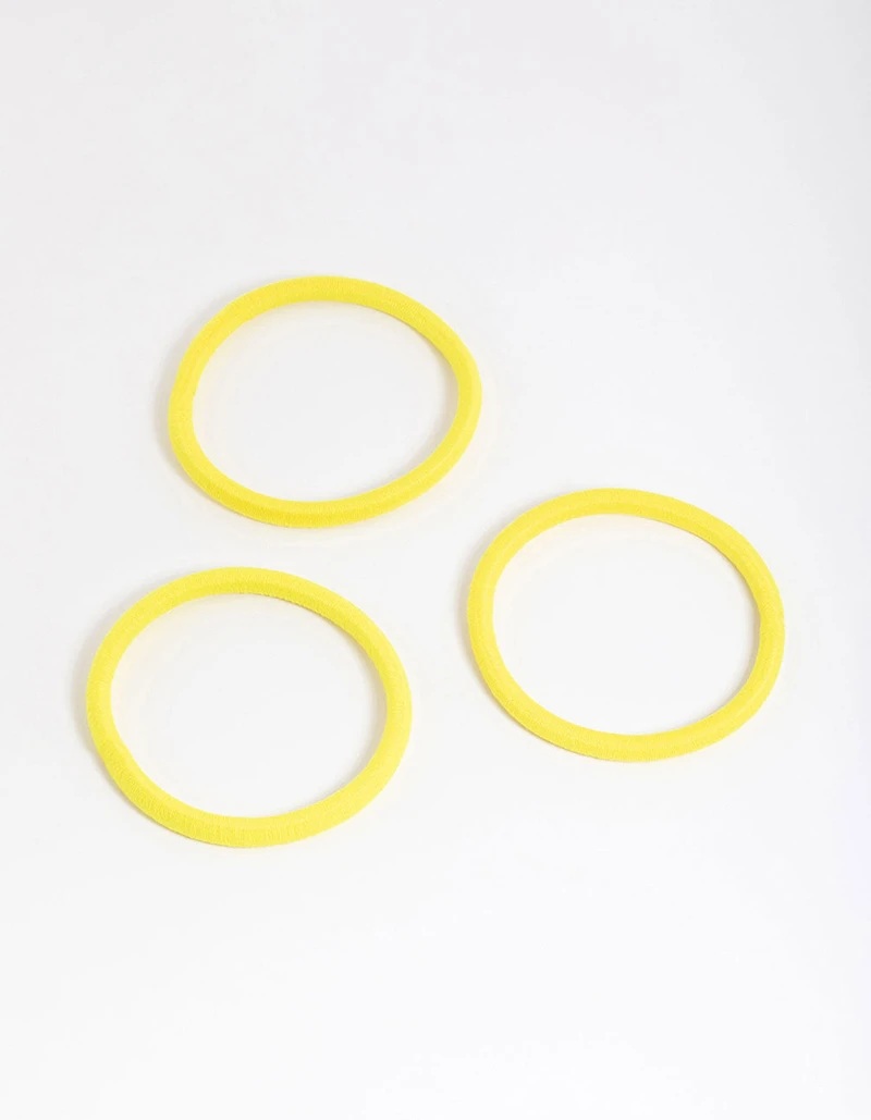 Yellow Fabric Classic Hair Tie Pack