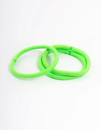 Green Fabric Classic Hair Tie Pack