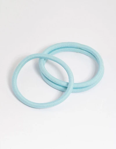 Paquet classique d’élastiques à cheveux en tissu bleu