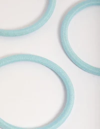 Paquet classique d’élastiques à cheveux en tissu bleu