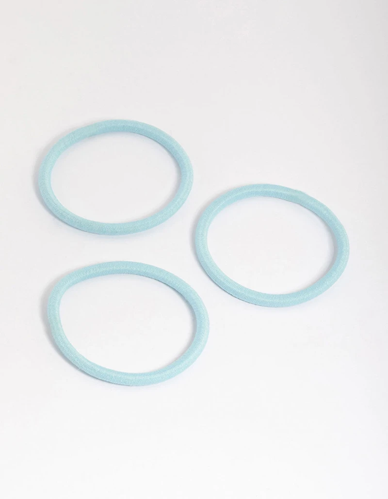 Paquet classique d’élastiques à cheveux en tissu bleu