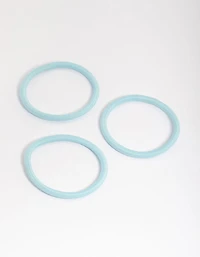 Paquet classique d’élastiques à cheveux en tissu bleu