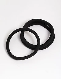 Paquet classique d’élastiques à cheveux en tissu noir