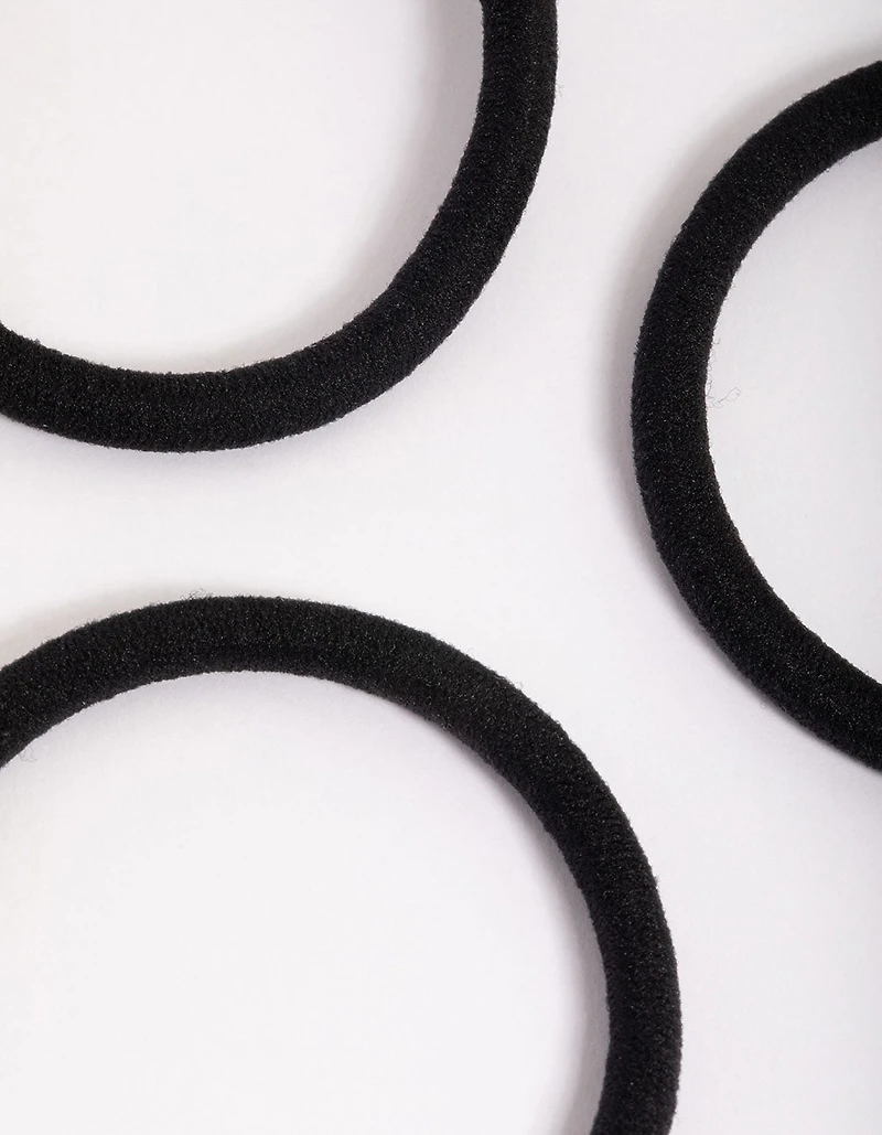 Paquet classique d’élastiques à cheveux en tissu noir