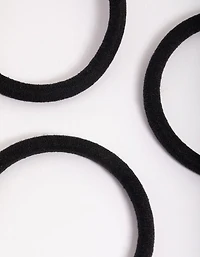 Paquet classique d’élastiques à cheveux en tissu noir
