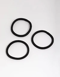Paquet classique d’élastiques à cheveux en tissu noir