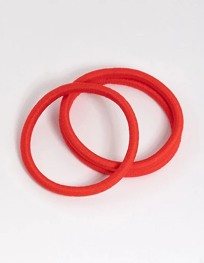 Paquet classique d’élastiques à cheveux en tissu rouge