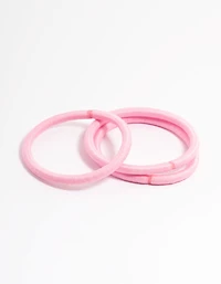 Paquet classique d’élastiques à cheveux en tissu rose