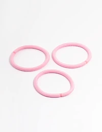 Paquet classique d’élastiques à cheveux en tissu rose