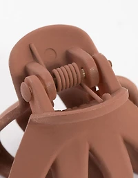 Brown Four Prong Mini Hair Claw Clip