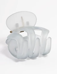 Grey Three Prong Mini Hair Claw Clip