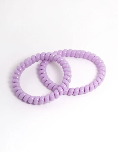 Pack spiralé en plastique violet pour cheveux étroits