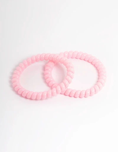 Pack spiralé en plastique rose à cheveux étroits
